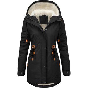 Women's Winter Coats Thicken Soft Hooded Warm Coat Outerwear with Pockets Overco